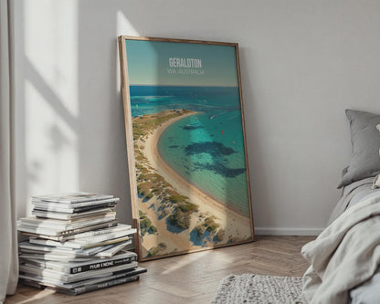 Geraldton WA Australia Beach Poster Art Print - Travel Wall Art