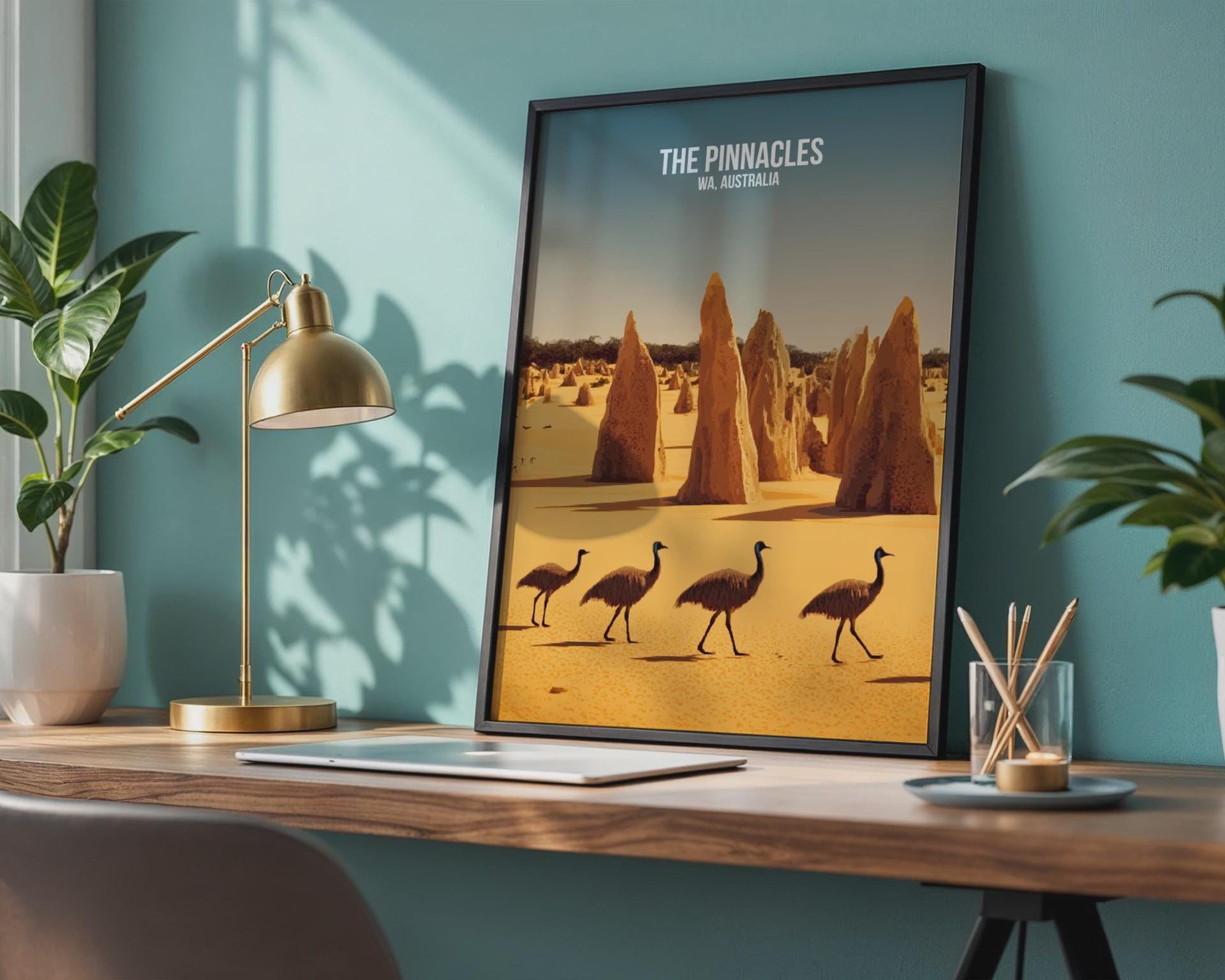 The Pinnacles Wall Art Aerial View Australian Landscape Print - Travel Wall Art