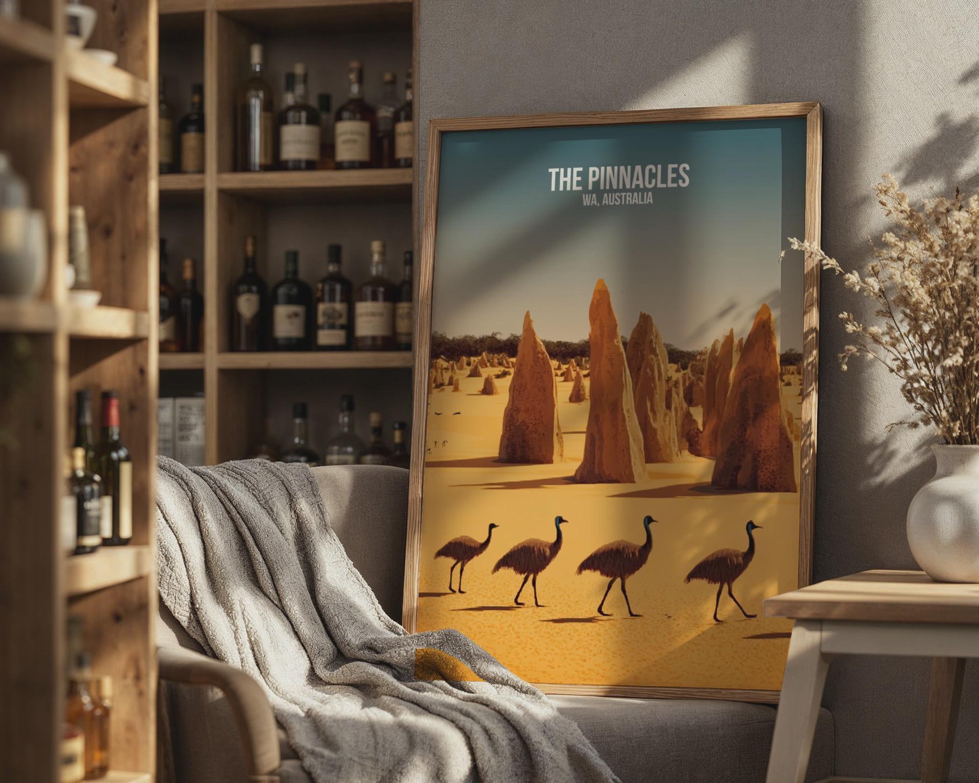 The Pinnacles Wall Art Aerial View Australian Landscape Print - Travel Wall Art