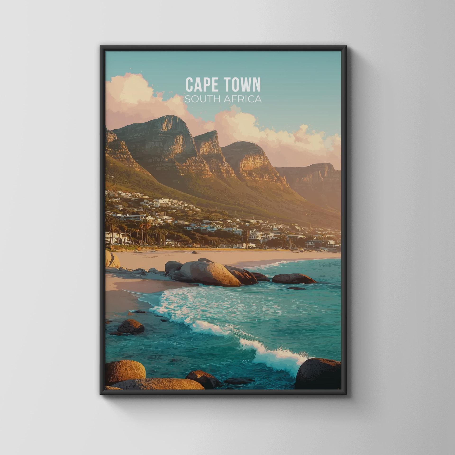 Cape Town Travel Poster Wall Art Print - Travel Wall Art
