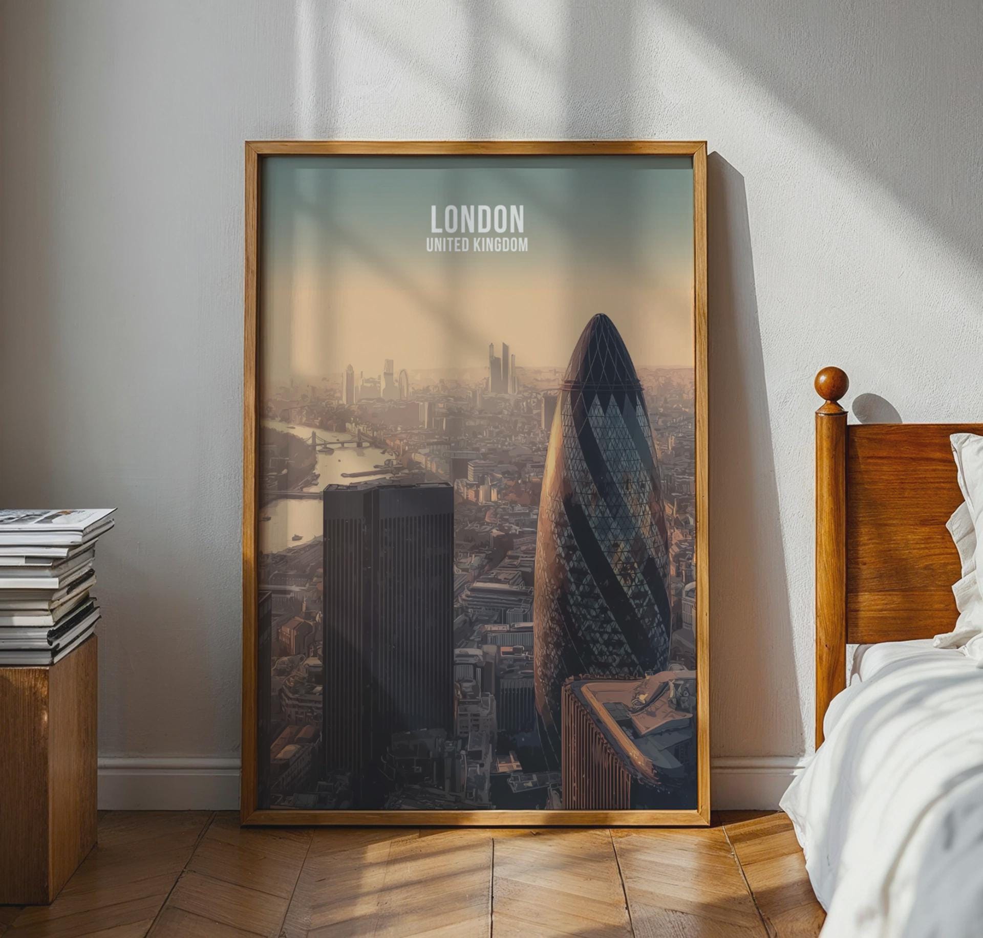 London United Kingdom Art Print Cityscape Poster - Travel Wall Art