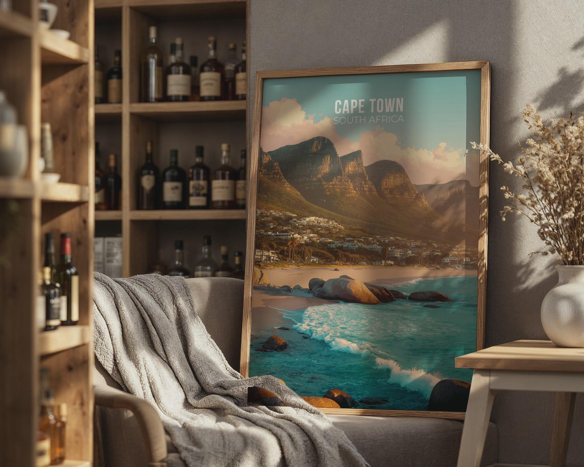 Cape Town Travel Poster Wall Art Print - Travel Wall Art