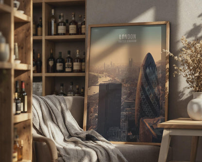 London United Kingdom Art Print Cityscape Poster - Travel Wall Art