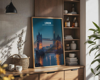 London Bridge Print Night Sky Art - Travel Wall Art