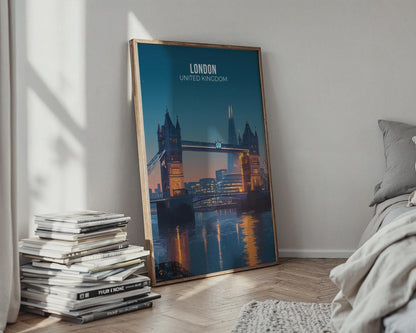 London Bridge Print Night Sky Art - Travel Wall Art