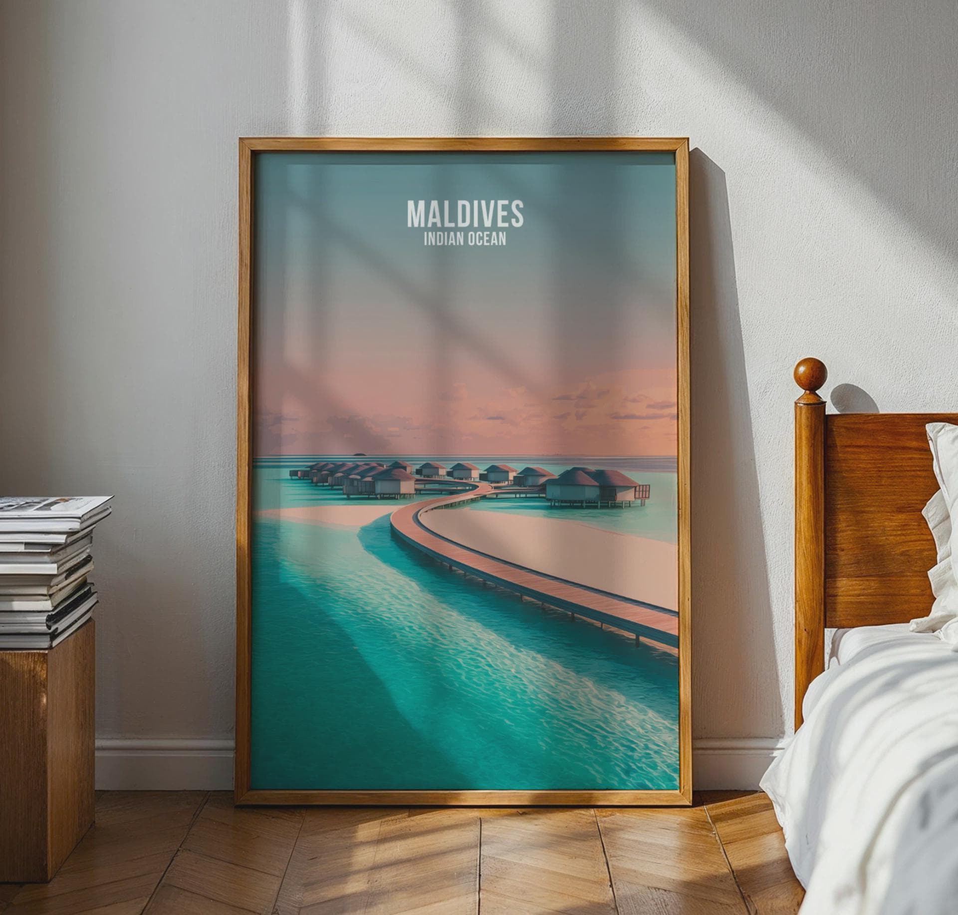 Maldives Indian Ocean Coastal Wall Art Print - Travel Wall Art