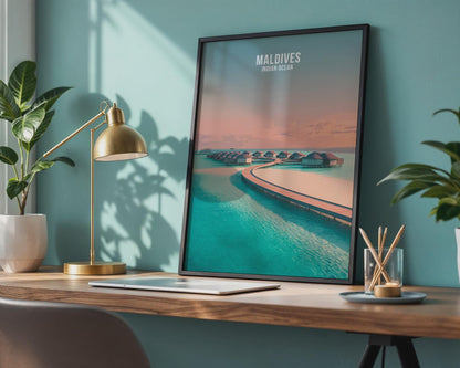 Maldives Indian Ocean Coastal Wall Art Print - Travel Wall Art