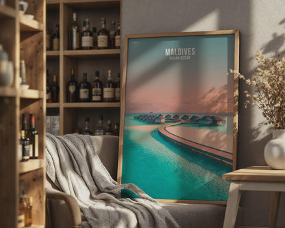 Maldives Indian Ocean Coastal Wall Art Print - Travel Wall Art