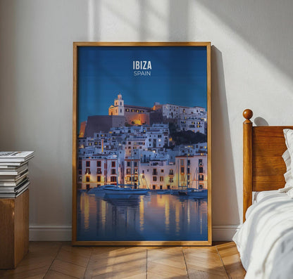 Ibiza Spain Art Print Cityscape Poster - Travel Wall Art