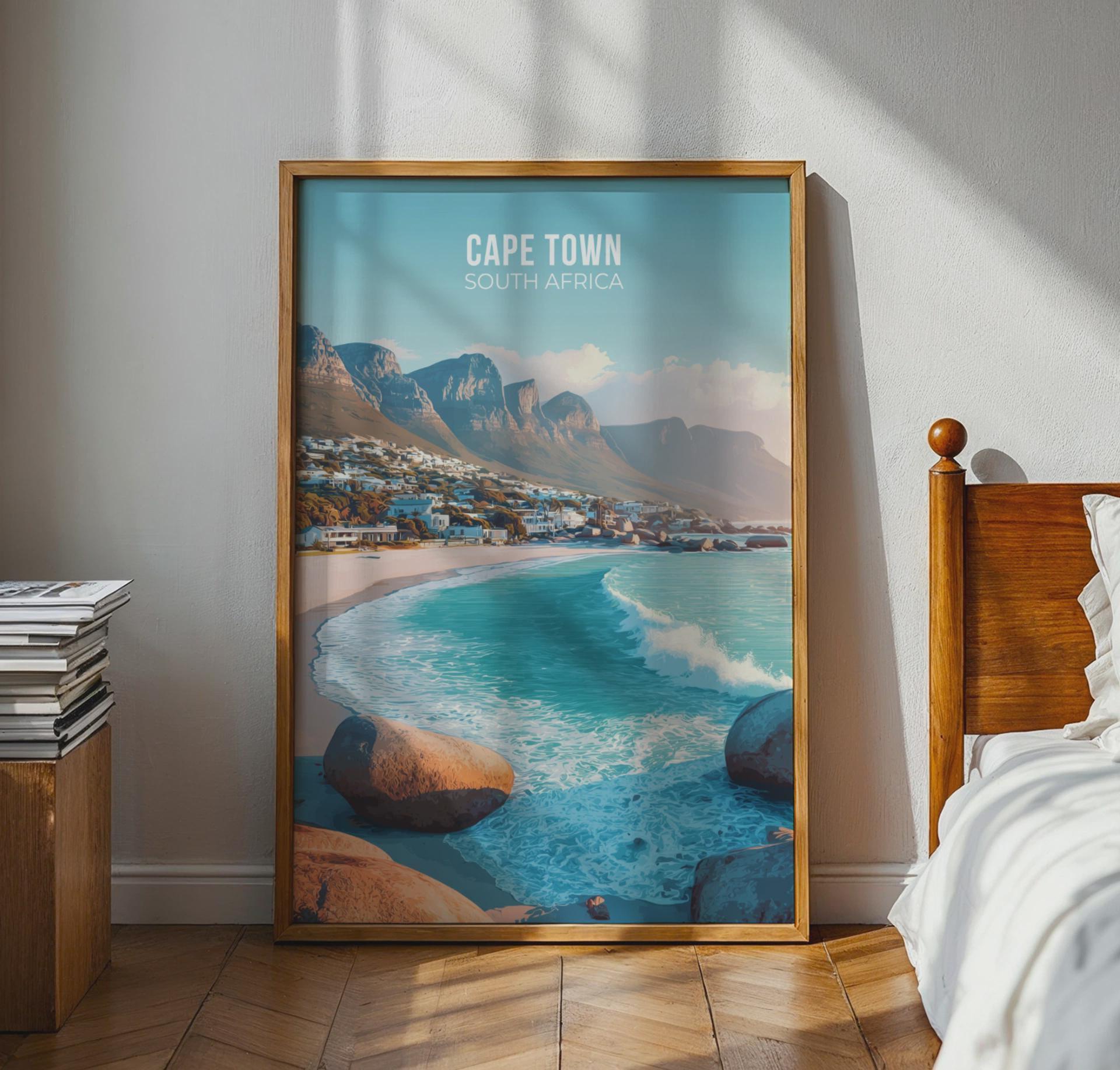 Cape Town South Africa Travel Poster Wall Art Print - Travel Wall Art