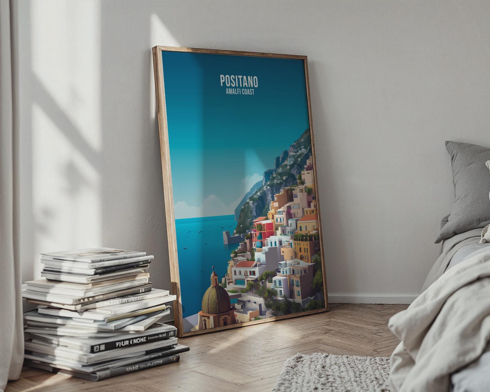 Positano Amalfi Coast Coastal Wall Art Print - Travel Wall Art