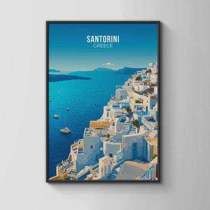 Santorini Greece Wall Art Print - Travel Wall Art