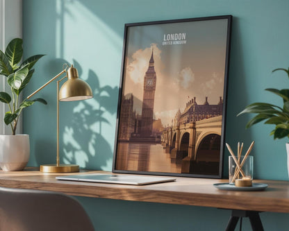 Big Ben and Westminster Bridge Art Print London - Travel Wall Art