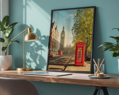 London Print Big Ben Telephone Box Wall Art - Travel Wall Art