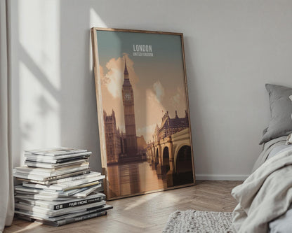 Big Ben and Westminster Bridge Art Print London - Travel Wall Art