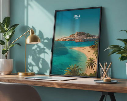 Ibiza Spain Travel Poster Art Print - Travel Wall Art