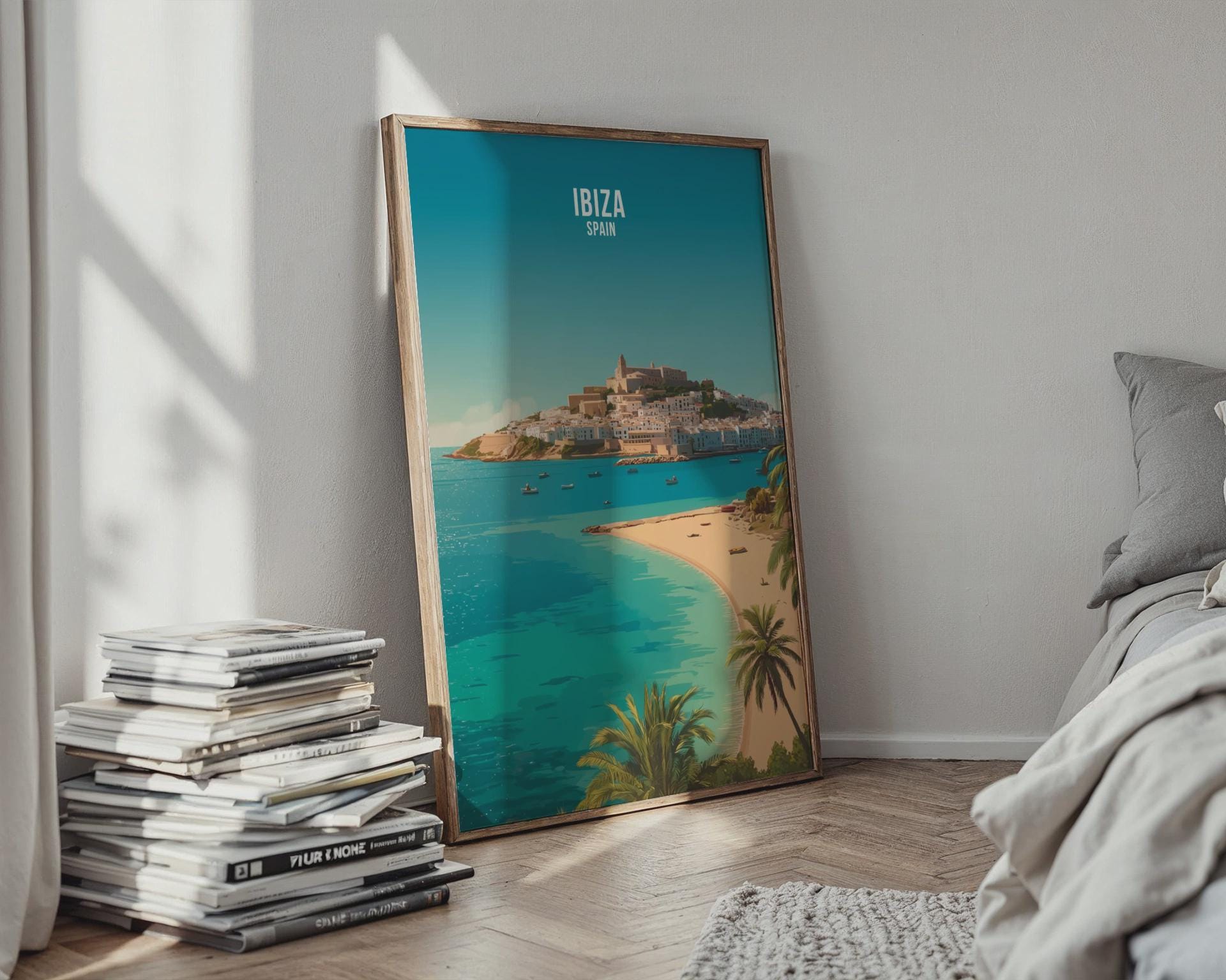 Ibiza Spain Travel Poster Art Print - Travel Wall Art