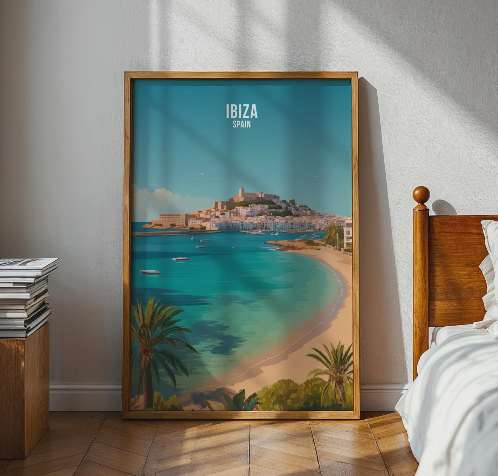 Ibiza Spain 3D Wall Art Print Coastal Landscape Poster - Travel Wall Art