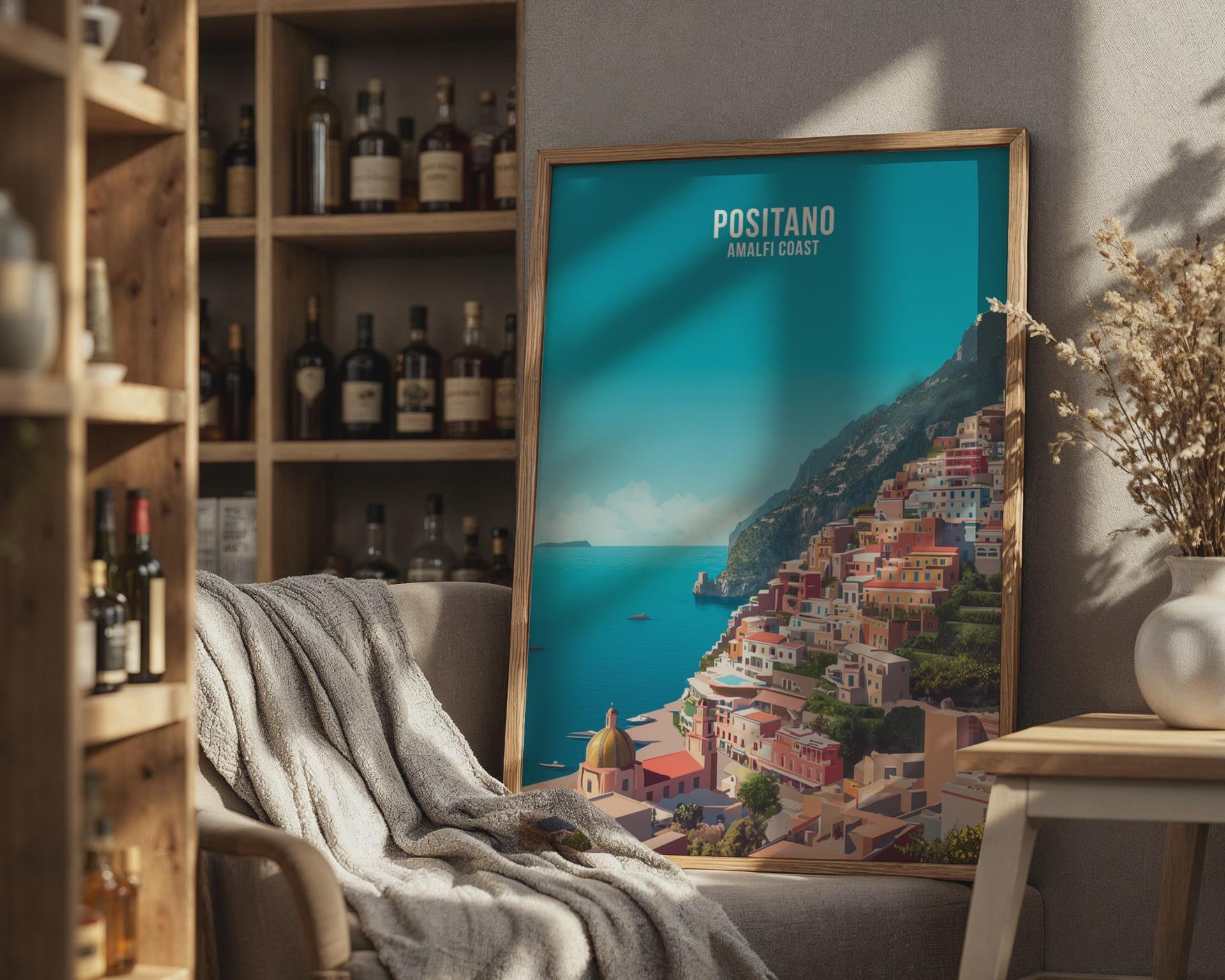 Positano Amalfi Coast Wall Art Poster Print - Travel Wall Art