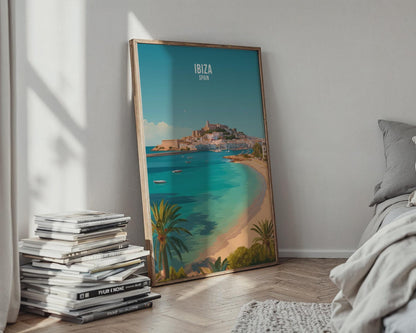 Ibiza Spain 3D Wall Art Print Coastal Landscape Poster - Travel Wall Art