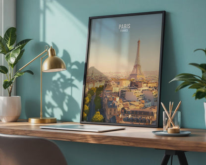 Paris France Print Minimalist Architecture Cityscape Poster - Travel Wall Art