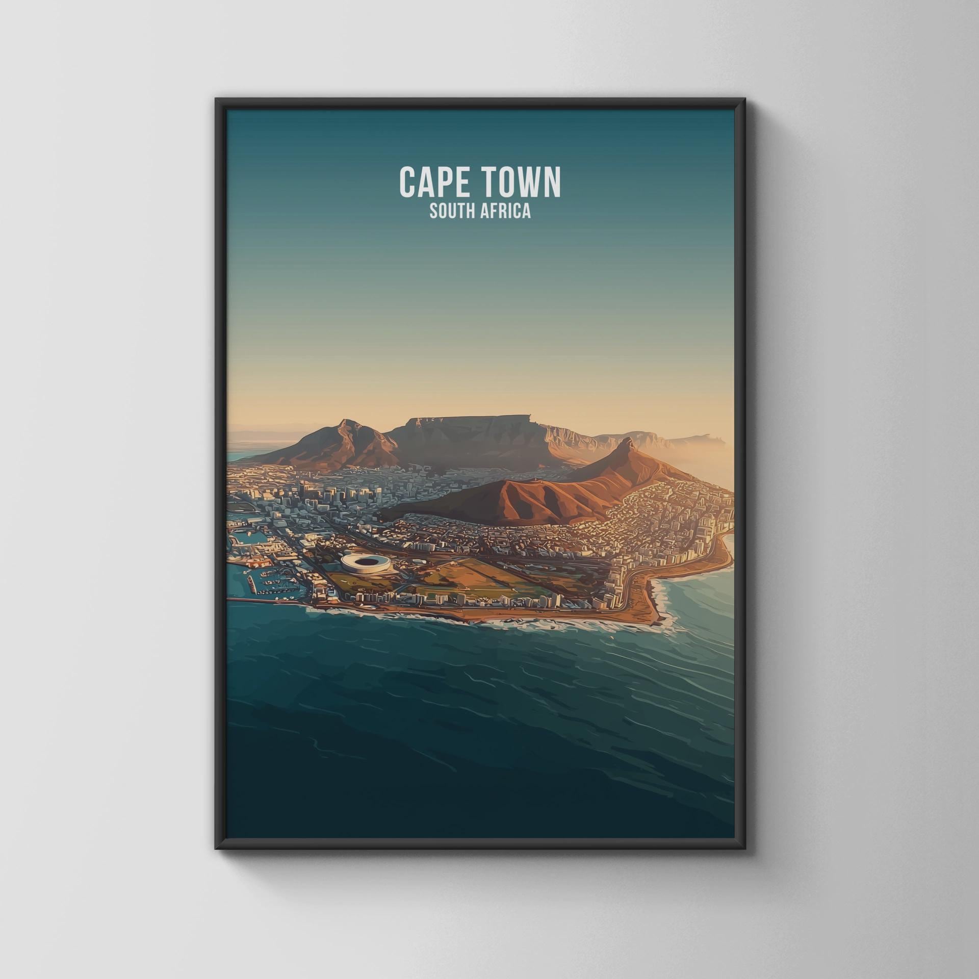 Cape Town South Africa Poster Art Print - Travel Wall Art