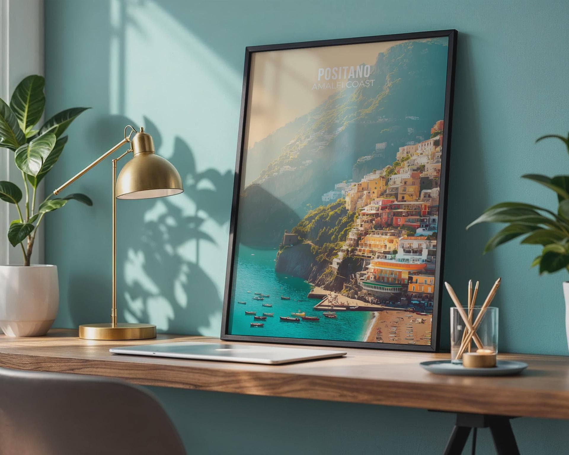 Positano Amalfi Coast Art Print Landscape Scenery - Travel Wall Art
