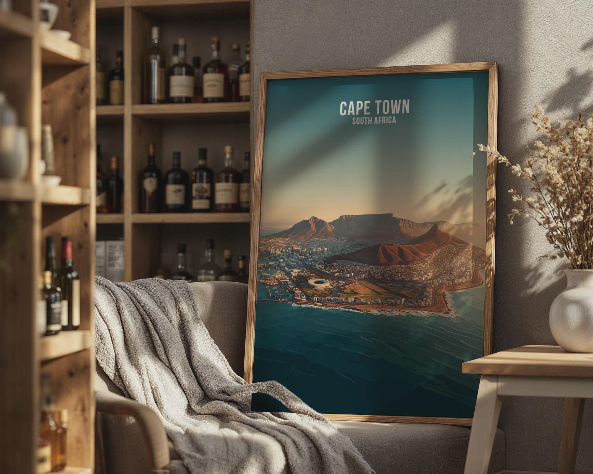 Cape Town South Africa Poster Art Print - Travel Wall Art