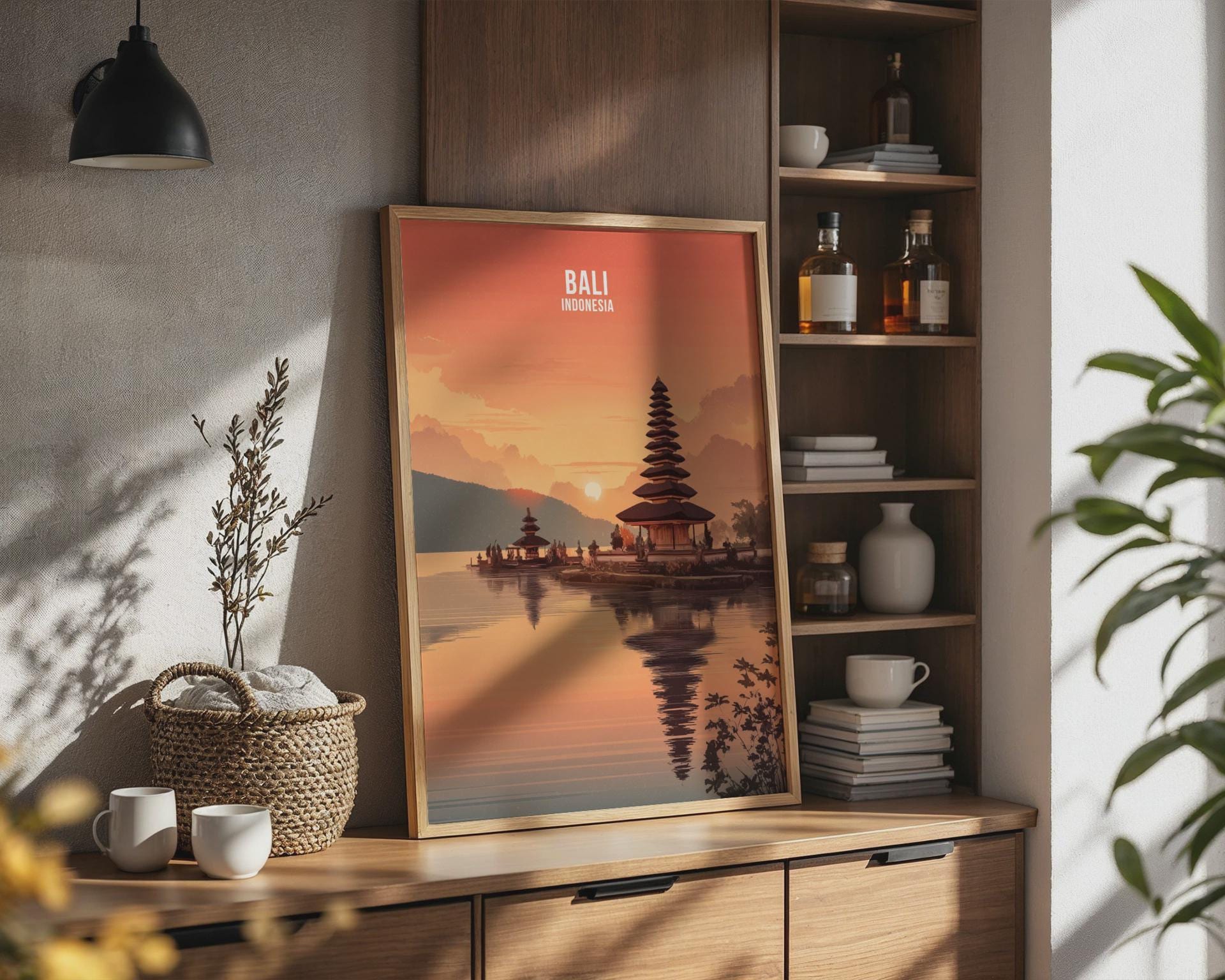 Bali Indonesia Temple Poster Art - Travel Wall Art