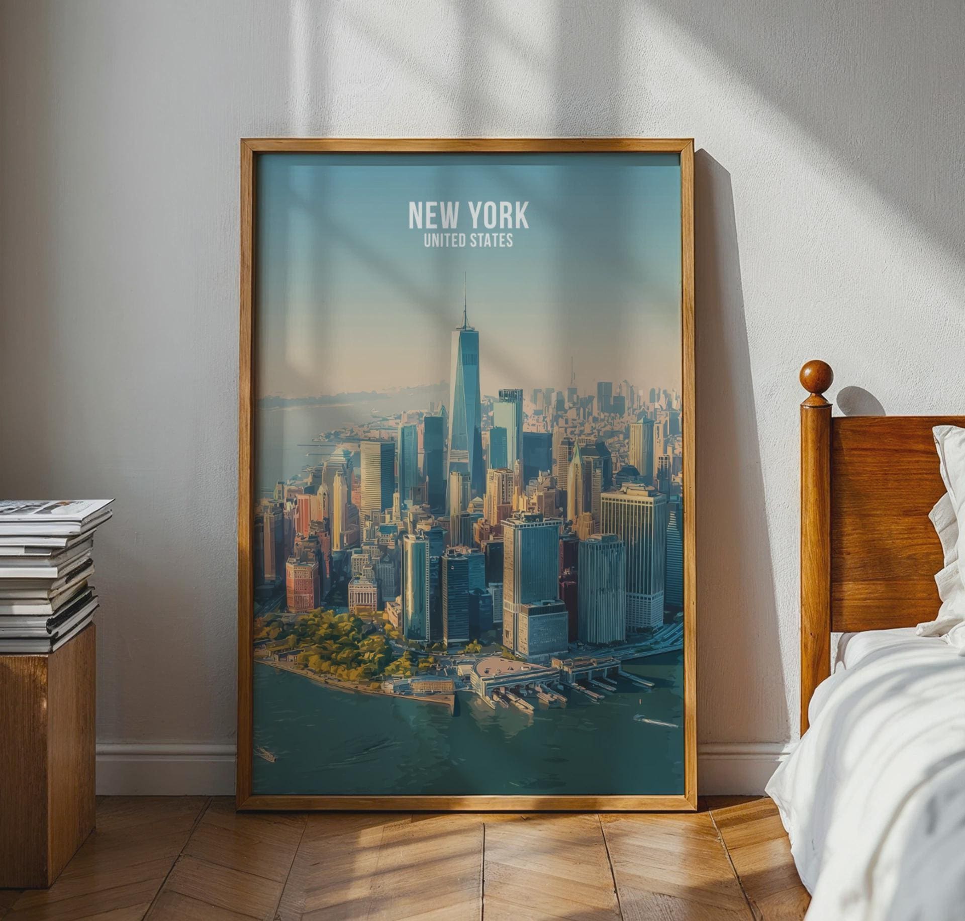 New York City Aerial View Wall Art Print - Travel Wall Art