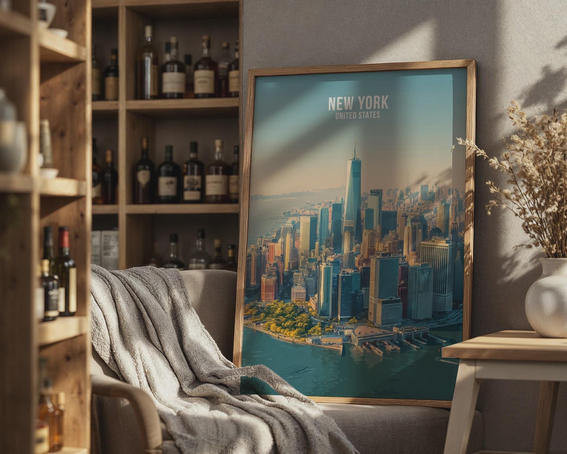 New York City Aerial View Wall Art Print - Travel Wall Art
