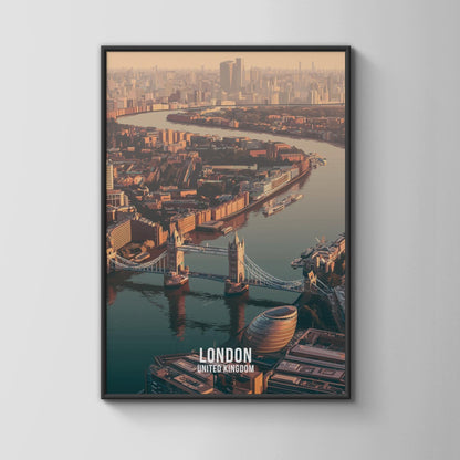 London Cityscape Poster 3D Art Print - Travel Wall Art