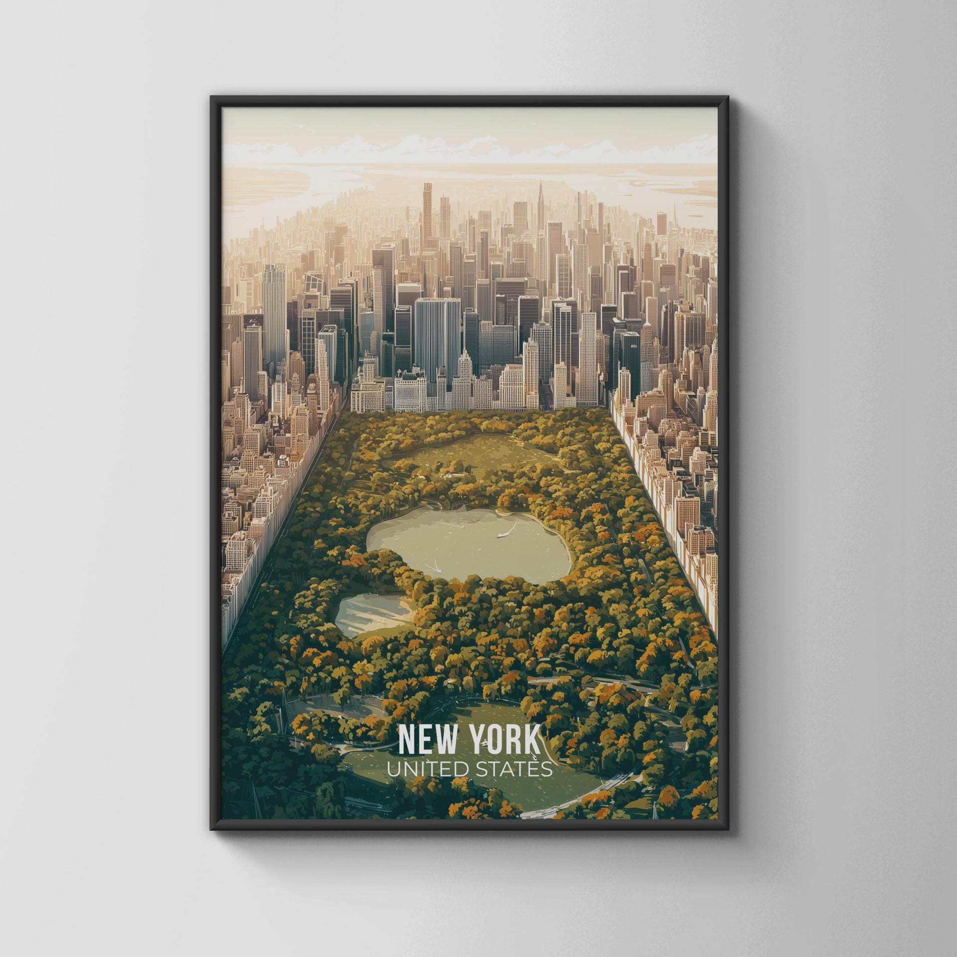 New York City Aerial View Wall Art Print - Travel Wall Art
