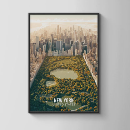 New York City Aerial View Wall Art Print - Travel Wall Art