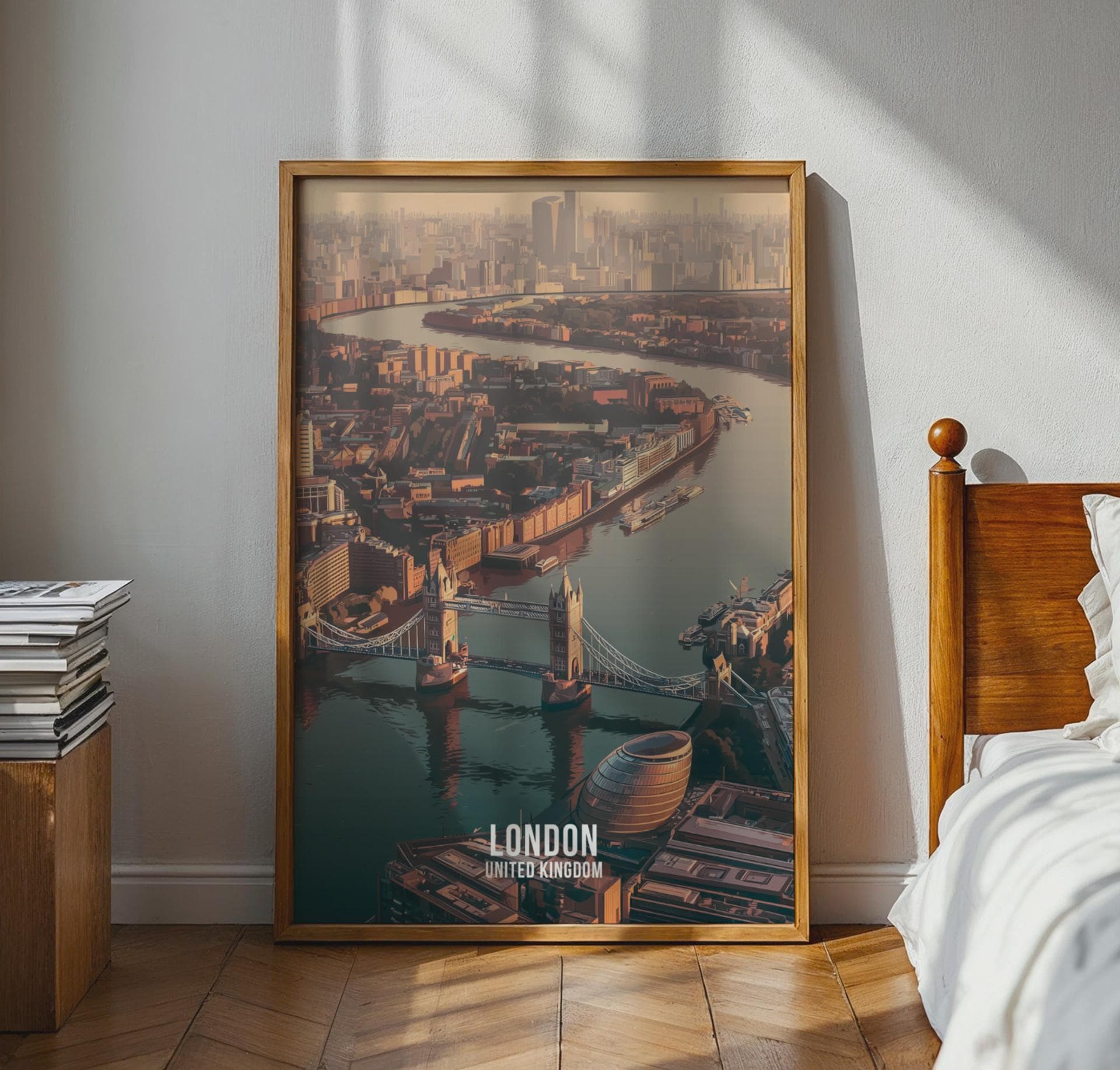 London Cityscape Poster 3D Art Print - Travel Wall Art