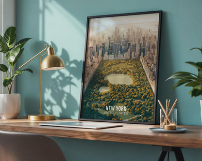 New York City Aerial View Wall Art Print - Travel Wall Art