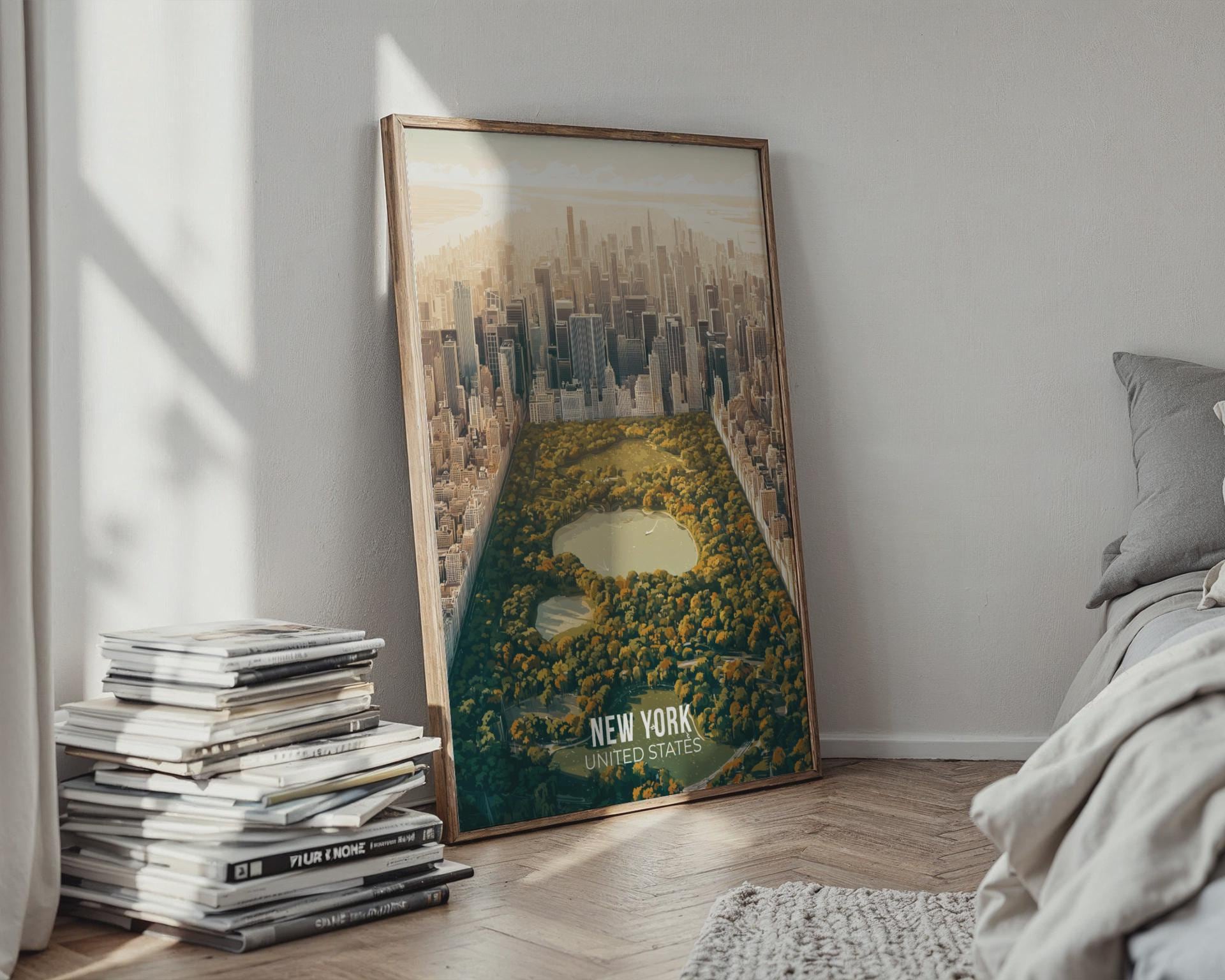 New York City Aerial View Wall Art Print - Travel Wall Art