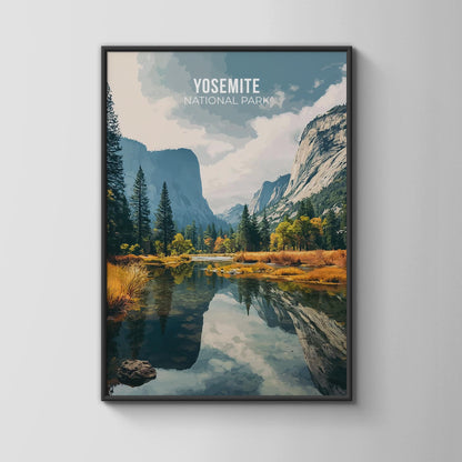 Yosemite National Park Landscape Poster Wall Art Print - Travel Wall Art