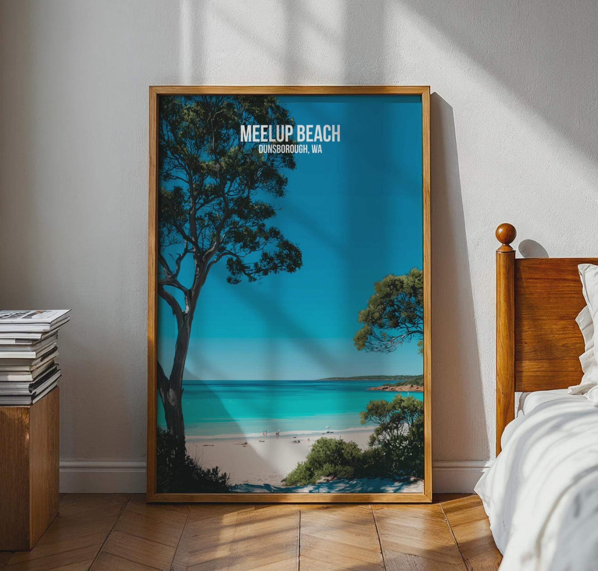 Meelup Beach Wall Art Dunsborough Coastal Print Landscape Poster - Travel Wall Art
