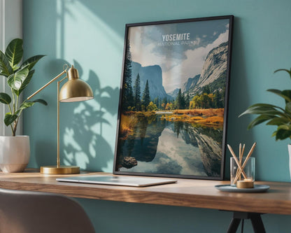 Yosemite National Park Landscape Poster Wall Art Print - Travel Wall Art