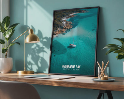 Geographe Bay Wall Art Print Boat Landscape - Travel Wall Art