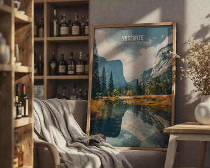 Yosemite National Park Landscape Poster Wall Art Print - Travel Wall Art
