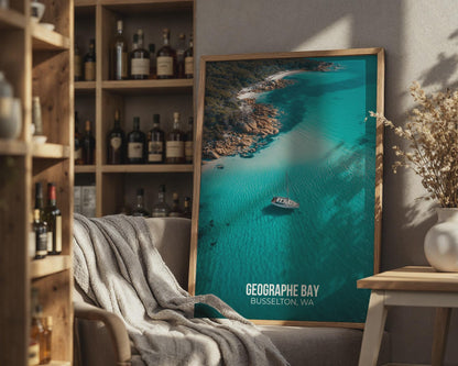 Geographe Bay Wall Art Print Boat Landscape - Travel Wall Art