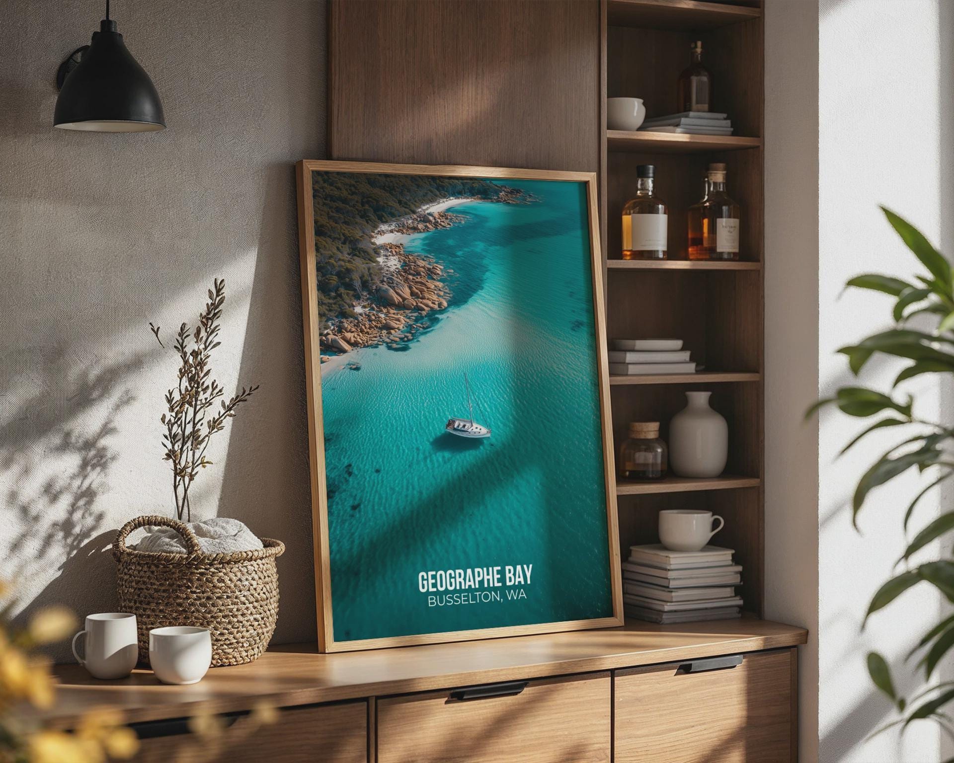 Geographe Bay Wall Art Print Boat Landscape - Travel Wall Art
