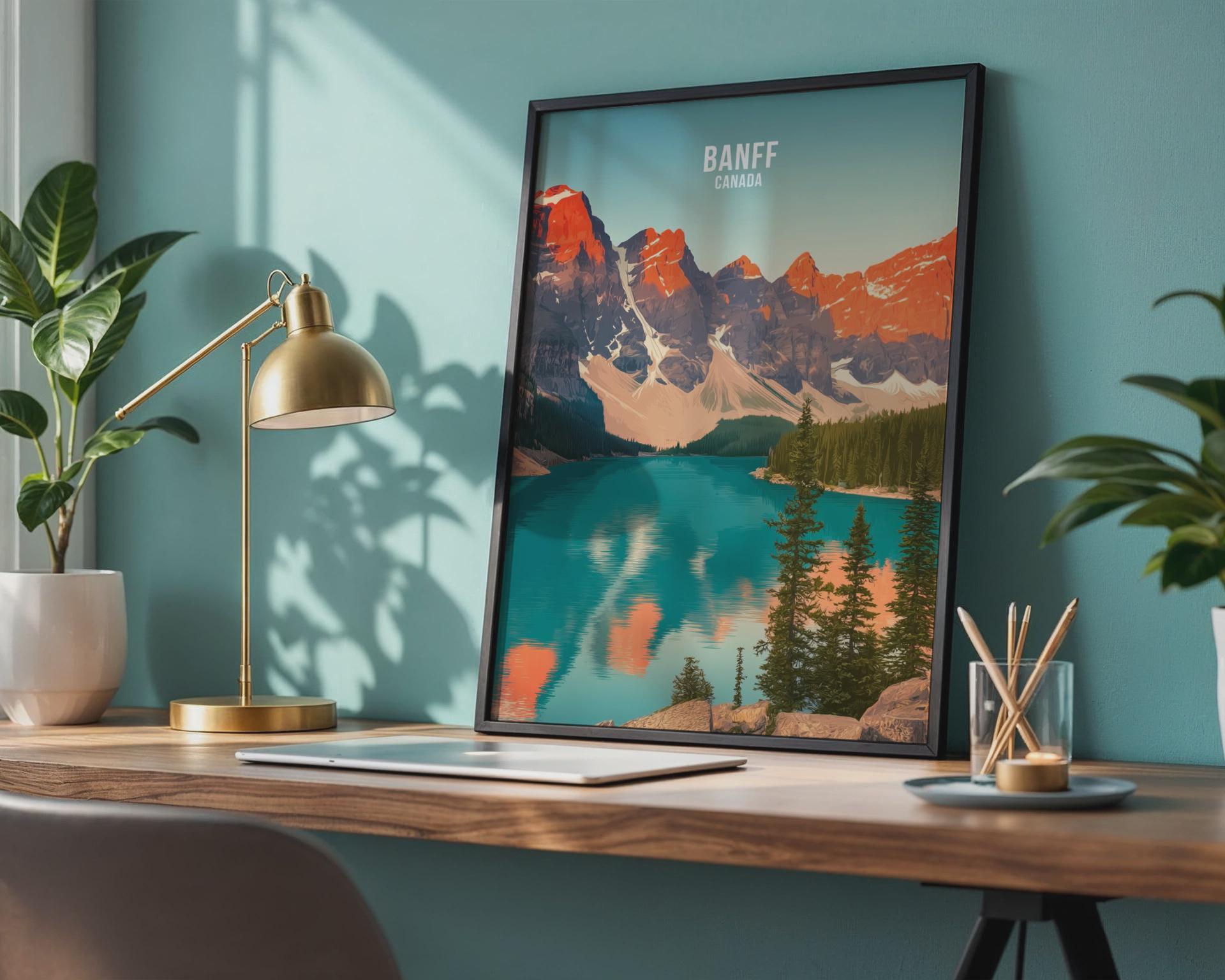 Banff Canada Landscape Poster Art Print - Travel Wall Art