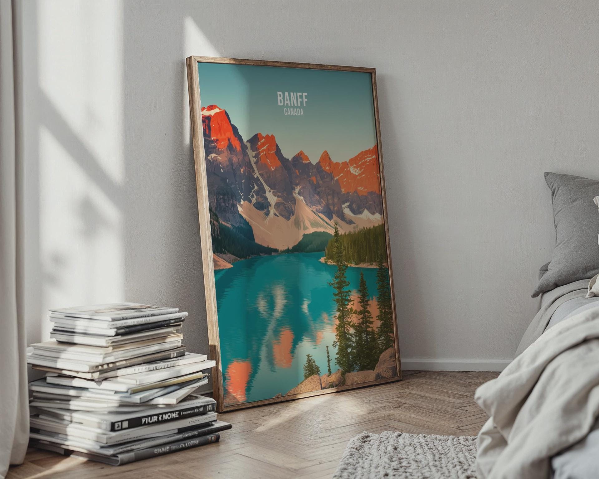 Banff Canada Landscape Poster Art Print - Travel Wall Art
