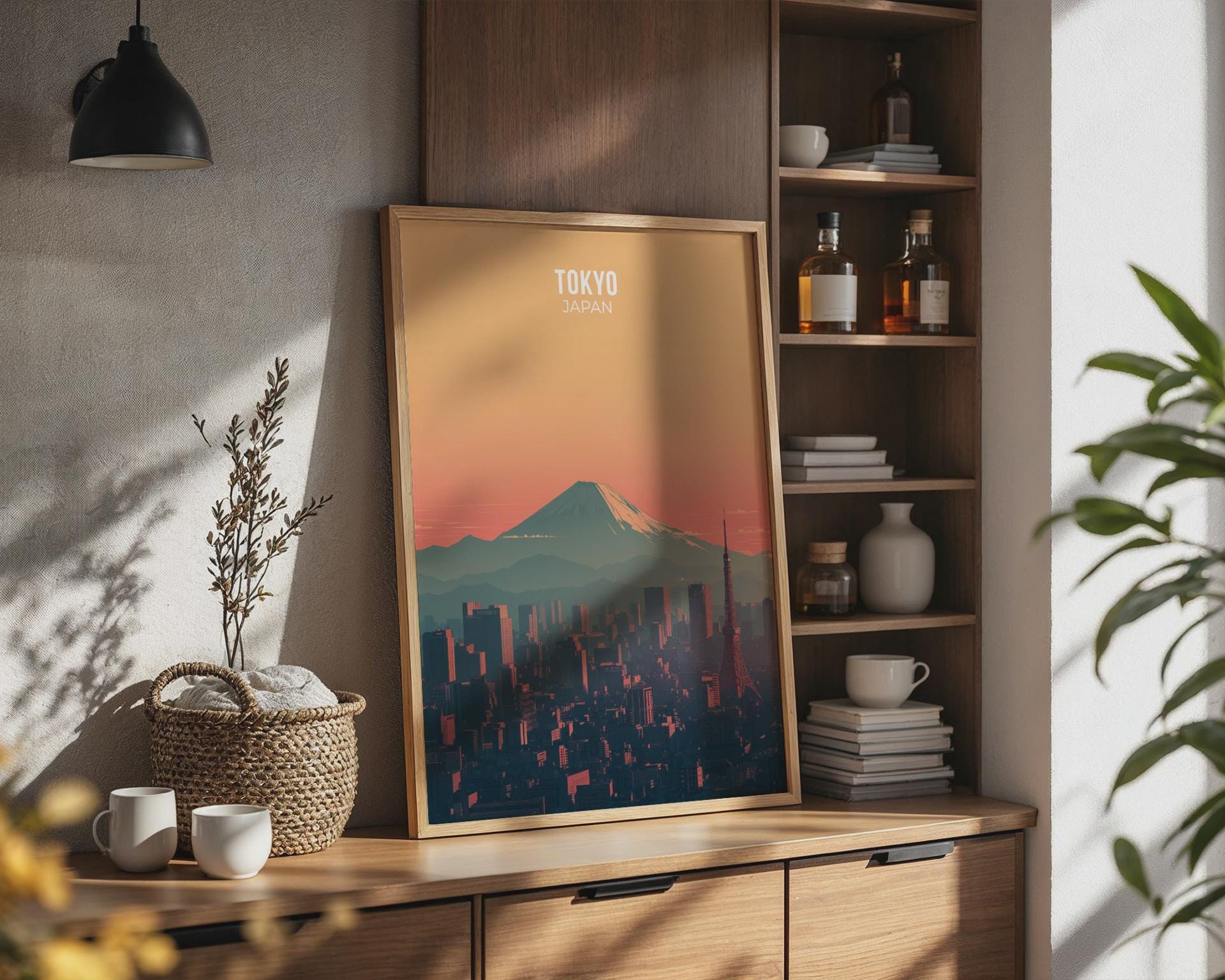 Tokyo Japan Print Mountain Fuji Cityscape Wall Art - Travel Wall Art