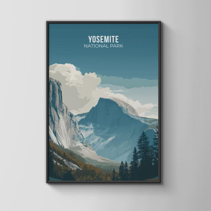 Yosemite National Park Landscape Poster Art Print - Travel Wall Art