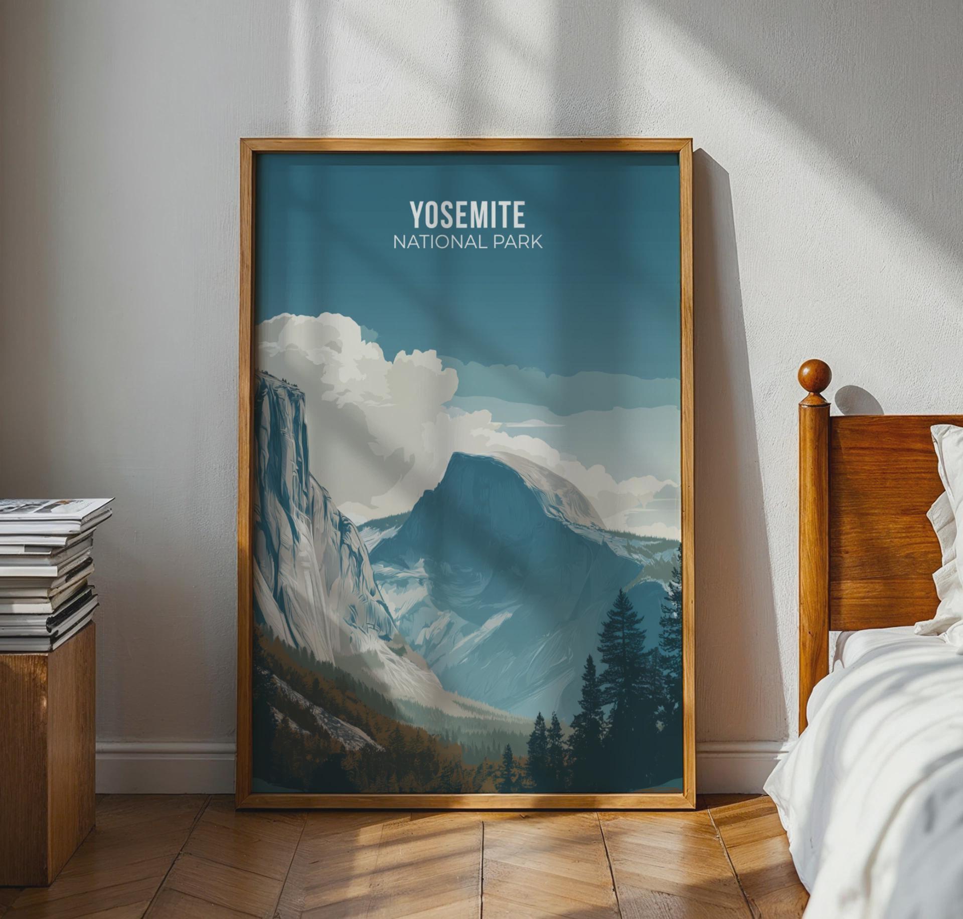 Yosemite National Park Landscape Poster Art Print - Travel Wall Art