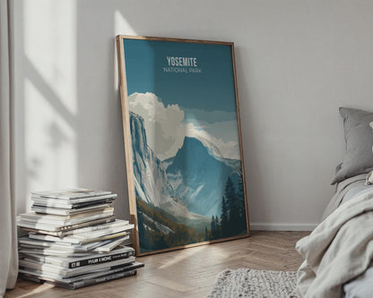 Yosemite National Park Landscape Poster Art Print - Travel Wall Art